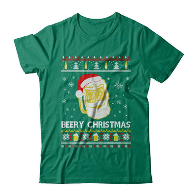 Beery Christmas Ugly Christmas Sweater Christmas Beer-T-Shirt & Sweatshirt-Classic T-Shirt-Kelly Green
