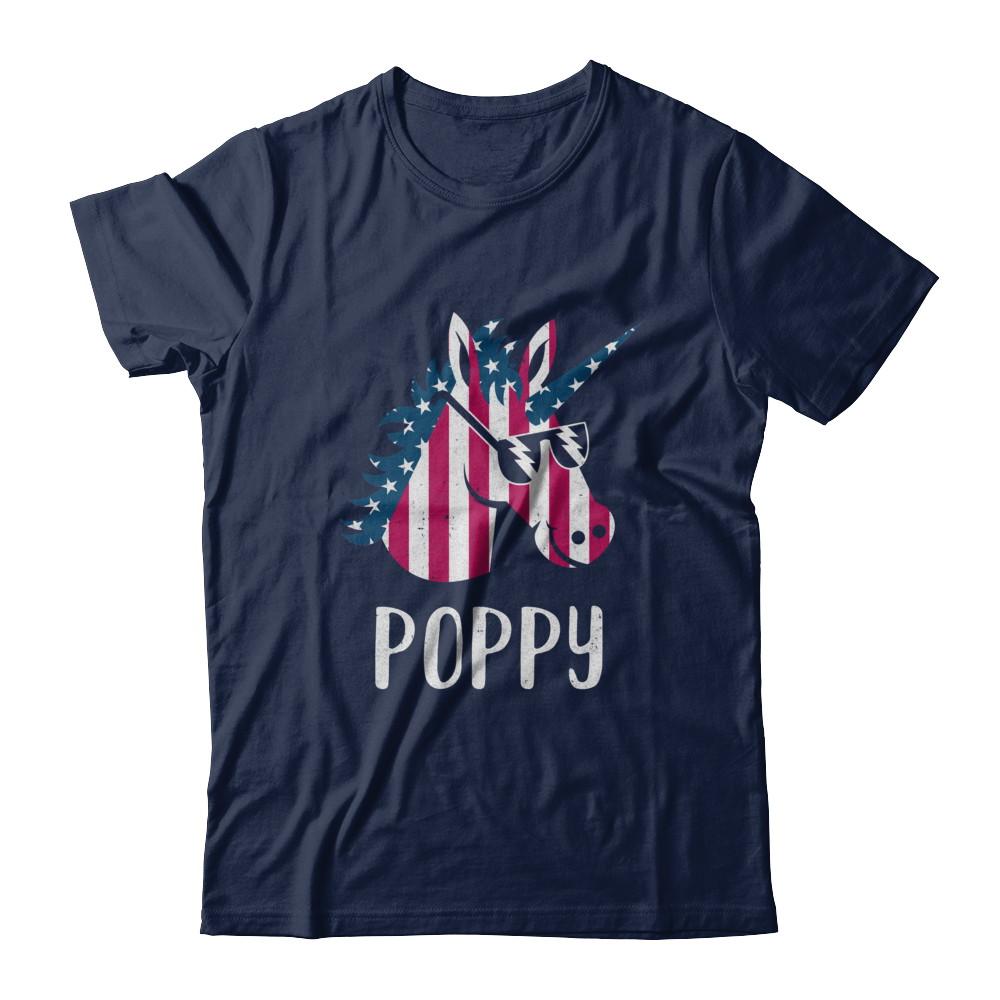 Patriotic Poppy Unicorn Americorn 4Th Of July-T-Shirt & Hoodie-Classic T-Shirt-Navy