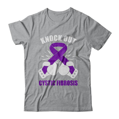 Boxing Knock Out Cystic Fibrosis Awareness Support-T-Shirt & Hoodie-Classic T-Shirt-Sport Grey