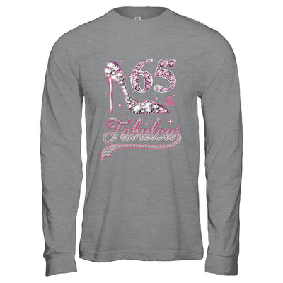 65 And Fabulous 65 Years Old 1956 65th Birthday Gift-T-Shirt & Hoodie-Long Sleeve T-Shirt-Sport Grey
