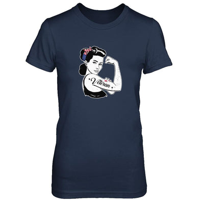Woman Veteran Strong Girl America 4Th July-T-Shirt & Tank Top-Women's T-Shirt-Navy