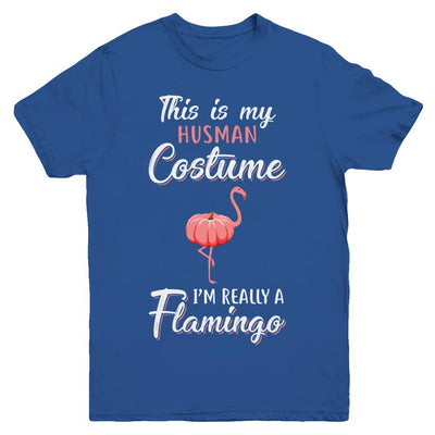 This Is My Human Costume I'm Really A Flamingo Halloween Youth-Youth Shirt-Youth T-Shirt-Royal