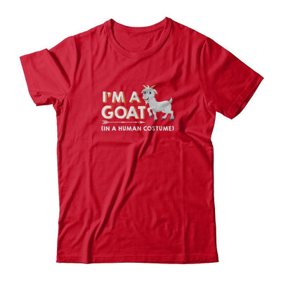 Halloween I'm A Goat In A Human Costume Funny Goat-T-Shirt & Tank Top-Premium T-Shirt-Red