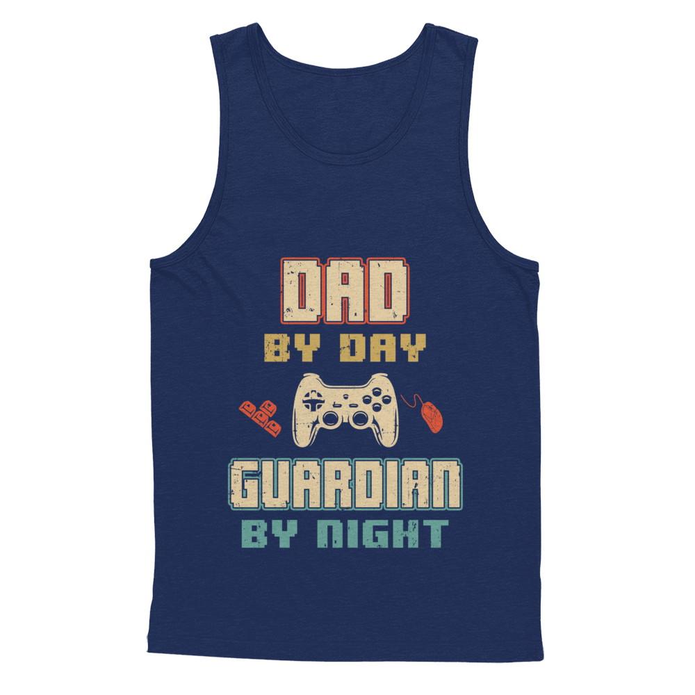 Dad By Day Guardian By Night Gaming-T-Shirt & Hoodie-Unisex Tank-Navy