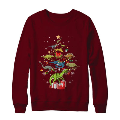 Tree Rex Funny Dinosaur Christmas Tree Kids Gift-T-Shirt & Sweatshirt-Crewneck Sweatshirt-Maroon