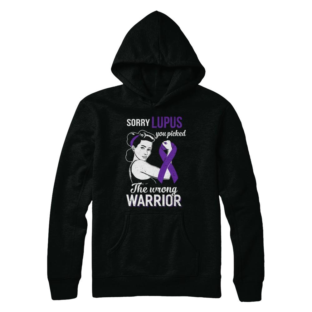 Sorry Lupus You Picked The Wrong Warrior Lupus-T-Shirt & Hoodie-Pullover Hoodie-Black
