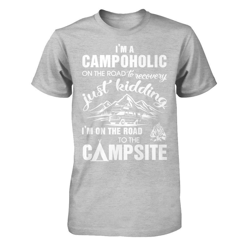 I'm A Campoholic On The Road To Recovery-T-Shirt & Hoodie-Premium T-Shirt-Heather Gray