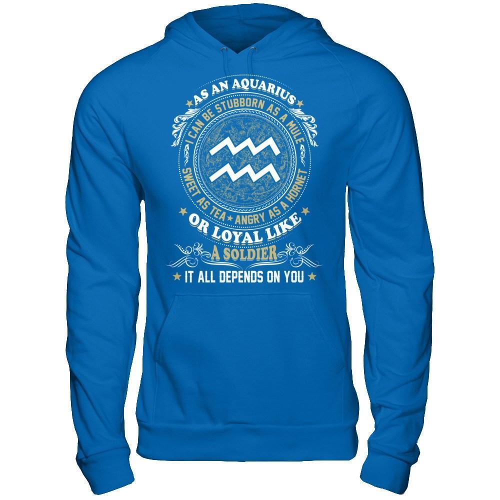 As An Aquarius I Can Be Stubborn As A Mule-T-Shirt & Hoodie-Pullover Hoodie-Royal