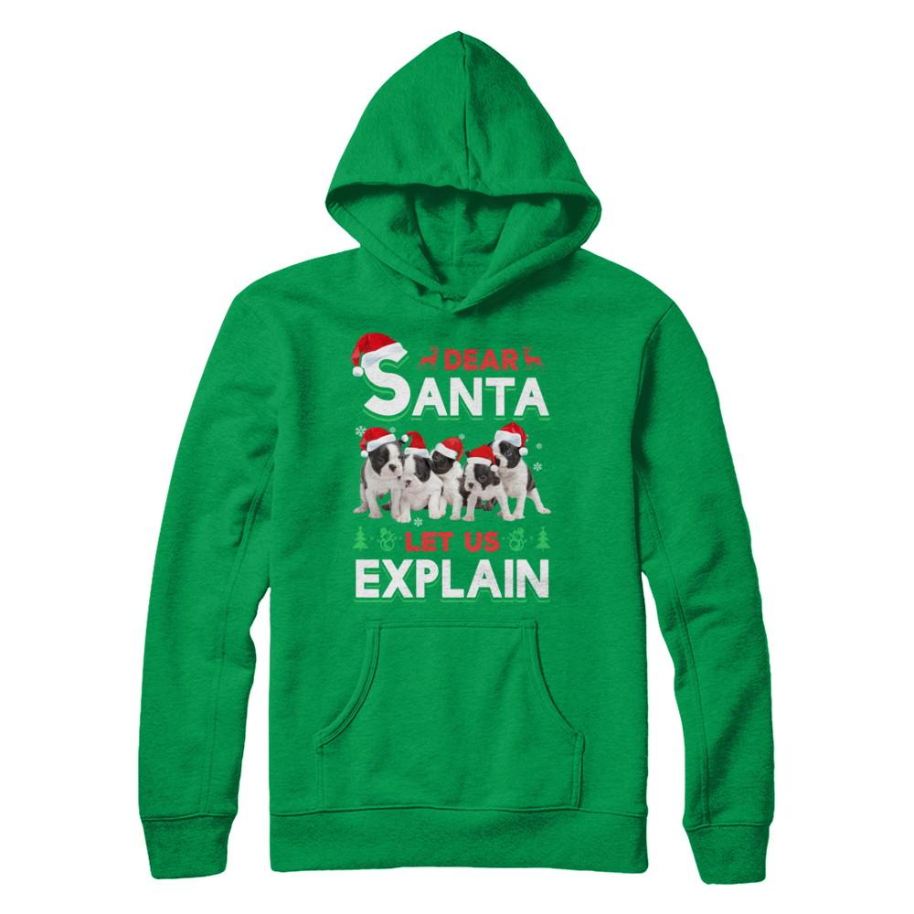Dear Santa Funny Pit bull Puppies Christmas Gift-T-Shirt & Hoodie-Pullover Hoodie-Irish Green