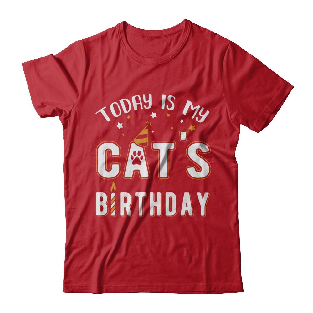 Today is My Cat's Birthday-T-Shirt & Hoodie-Classic T-Shirt-Red