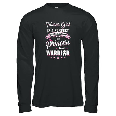Taurus Girl Princess Warrior April May Birthday-T-Shirt & Tank Top-Long Sleeve T-Shirt-Black