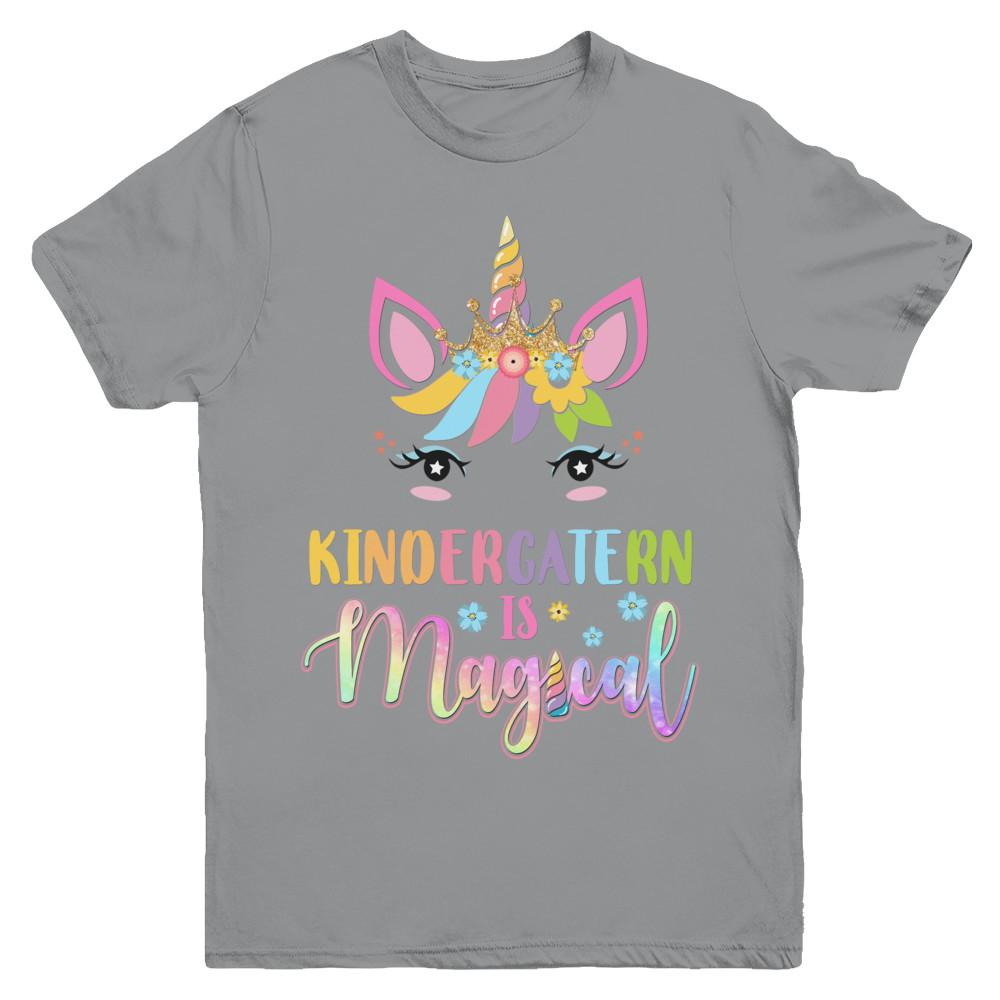 Kindergarten Grade Is Magical Unicorn Back To School Youth-Youth Shirt-Youth T-Shirt-Sport Grey