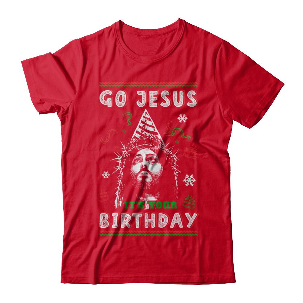 Go Jesus It's Your Birthday Christmas-T-Shirt & Sweatshirt-Premium T-Shirt-Red