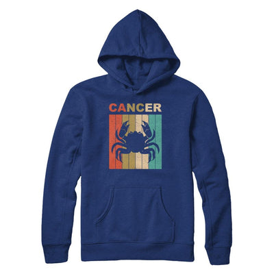 Vintage Cancer Zodiac June July Birthday Gift-T-Shirt & Hoodie-Pullover Hoodie-Deep Royal