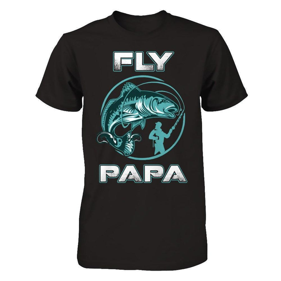 Fly Fishing Papa-T-Shirt & Hoodie-Classic T-Shirt-Black