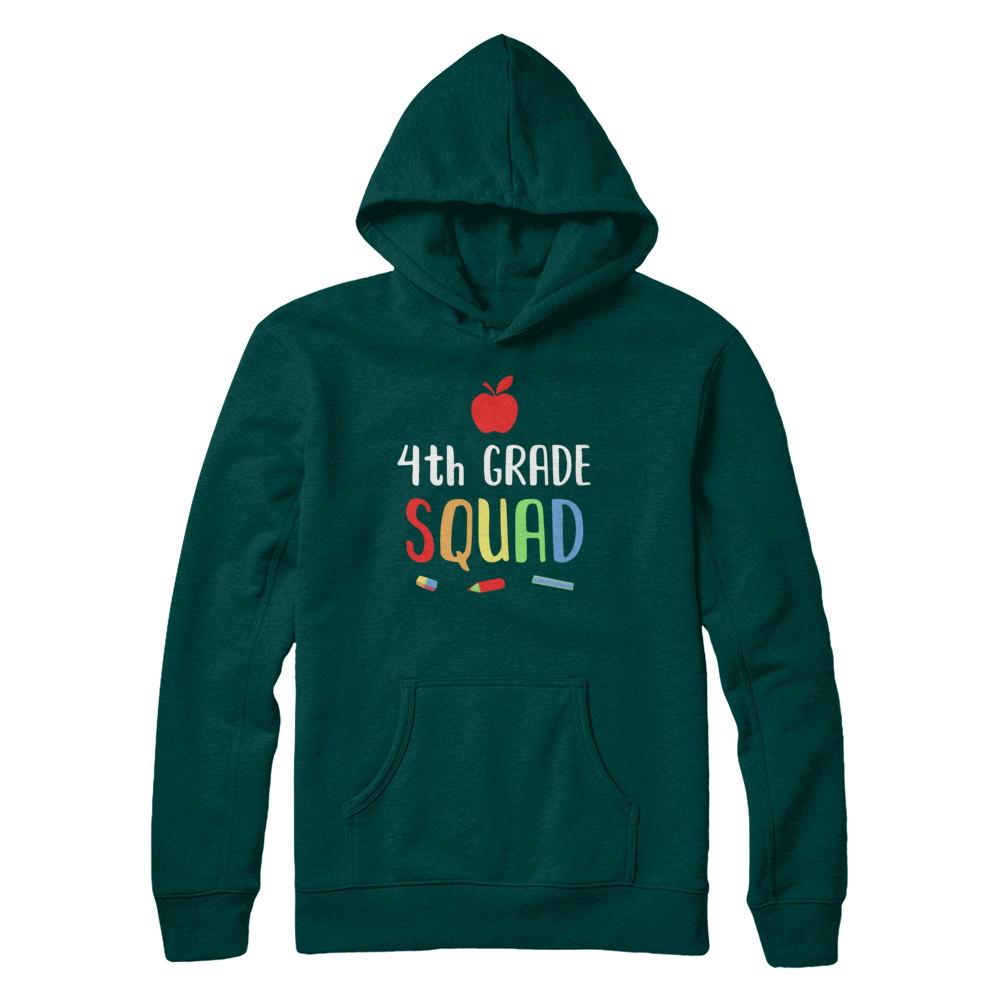 4th Grade Squad Back To School Teacher Fourth Grade-T-Shirt & Hoodie-Pullover Hoodie-Deep Forest