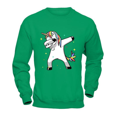 Funny Unicorn Dabbing-T-Shirt & Hoodie-Crewneck Sweatshirt-Irish Green