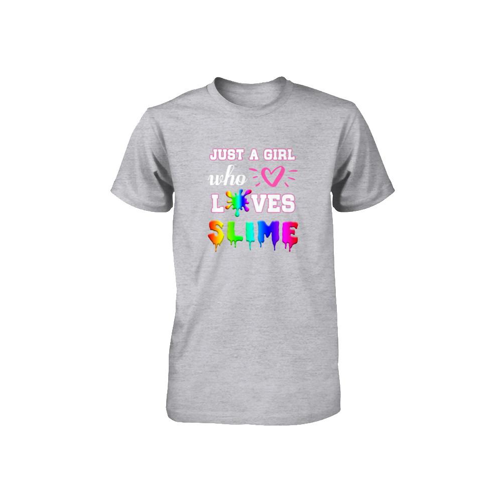 Just A Girl Who Loves Slime Youth-Youth Shirt-Youth T-Shirt-Athletic Heather