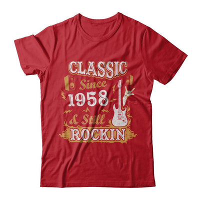 Vintage Classic Since 1958 With Rockin 63th Birthday-T-Shirt & Hoodie-Classic T-Shirt-Red