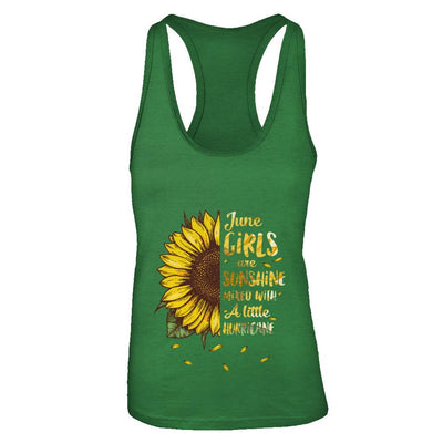 June Girls Are Sunshine Mixed With A Little Hurricane-T-Shirt & Tank Top-Women's Ideal Racerback Tank-Kelly Green