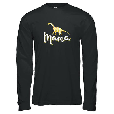 Sunflower Mama Saurus Dinosaur Mothers Day Gift-T-Shirt & Tank Top-Long Sleeve T-Shirt-Black