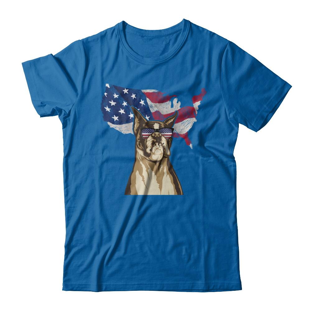 Funny Patriot Boxer Dog 4Th Of July American Flag-T-Shirt & Hoodie-Classic T-Shirt-Royal