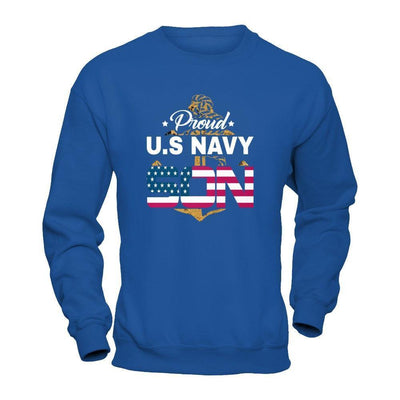 Proud US Navy Son-T-Shirt & Hoodie-Crewneck Sweatshirt-Royal