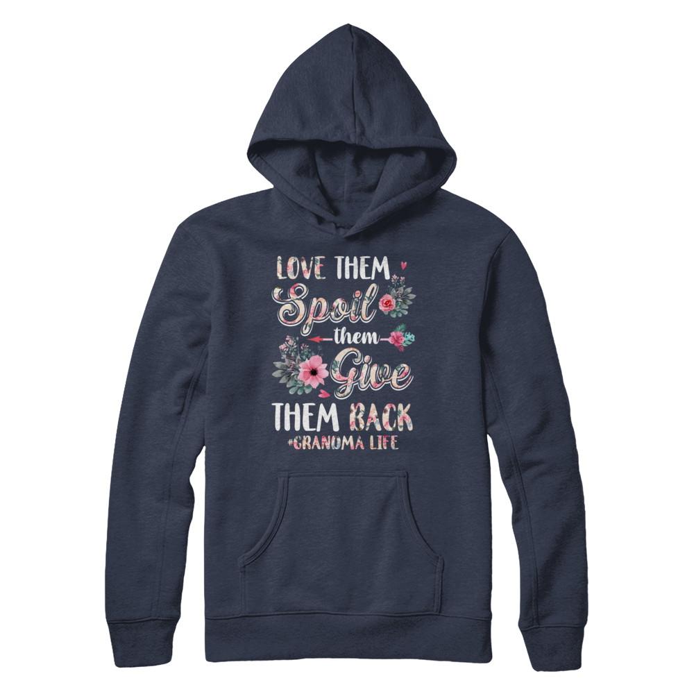 Love Them Spoil Them Give Them Back Grandma Life-T-Shirt & Hoodie-Pullover Hoodie-Navy