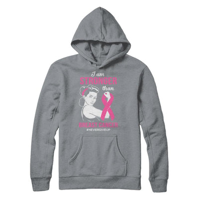 I Am Stronger Than Breast Cancer Awareness Support-T-Shirt & Hoodie-Pullover Hoodie-Light Steel