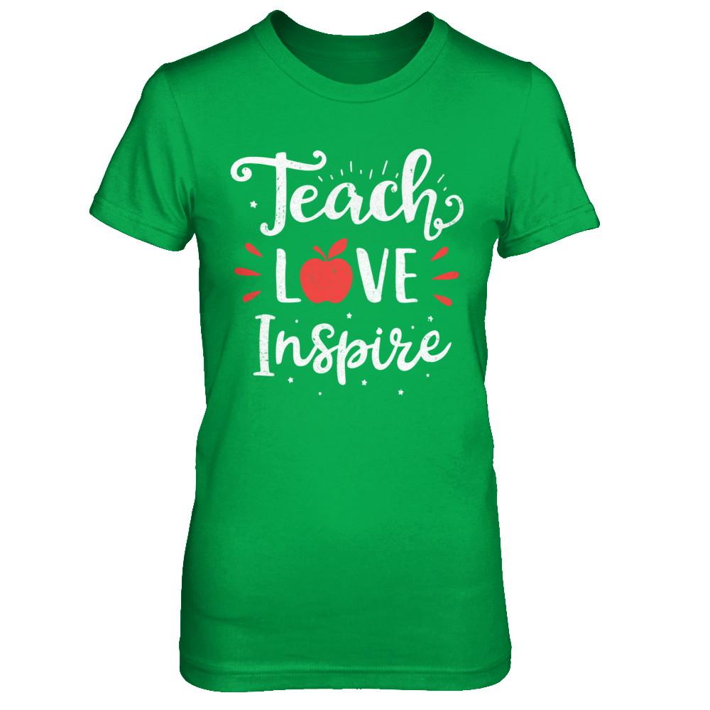 Teach Love Inspire Teacher Gifts-T-Shirt & Hoodie-Women's T-Shirt-Irish Green