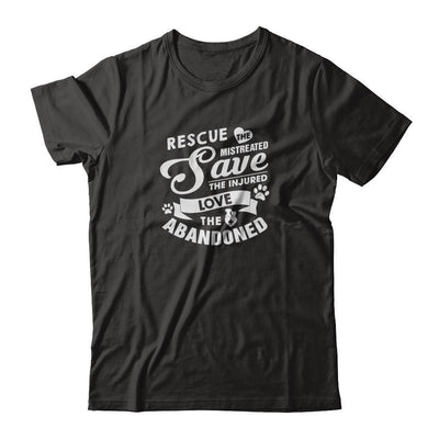 Rescue Save Love Animal Dog Lover Cat Lover Veterinarian-T-Shirt & Tank Top-Premium T-Shirt-Black