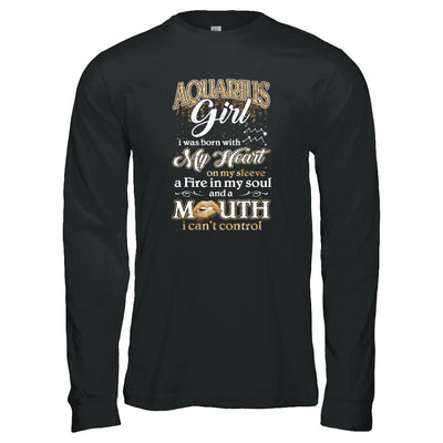 I'm An Aquarius Girl Lipstick January February Funny Zodiac Birthday-T-Shirt & Tank Top-Long Sleeve T-Shirt-Black
