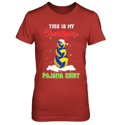 This Is My Christmas Pajama Xmas Snowman Volleyball-T-Shirt & Sweatshirt-Women's T-Shirt-Red
