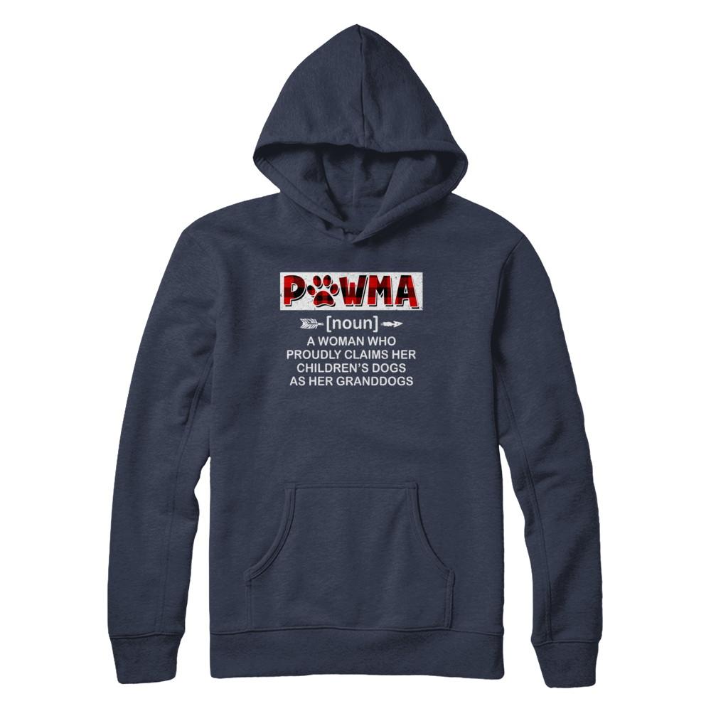 Pawma Buffalo Plaid Mom Proudly Claims Her Children's Dogs-T-Shirt & Hoodie-Pullover Hoodie-Navy