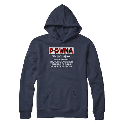Pawma Buffalo Plaid Mom Proudly Claims Her Children's Dogs-T-Shirt & Hoodie-Pullover Hoodie-Navy