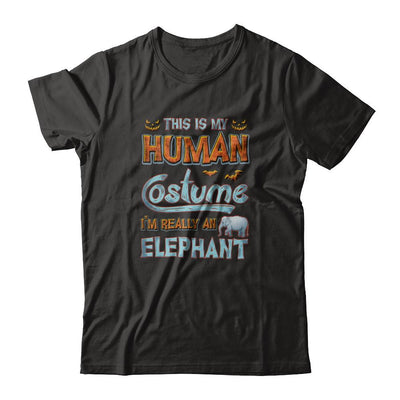 Elephant Halloween My Human Costume I'm Really An Elephant-T-Shirt & Tank Top-Premium T-Shirt-Black