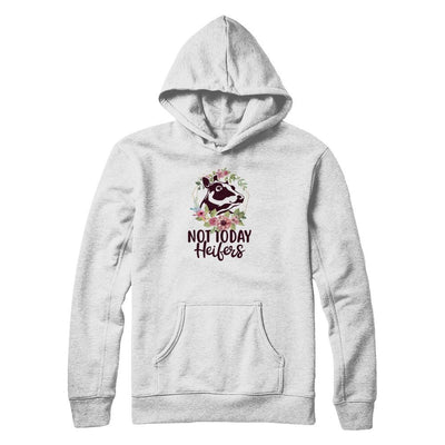 Funny Farmer Women Girl Cow Not Today Heifer-T-Shirt & Tank Top-Pullover Hoodie-Heather Grey