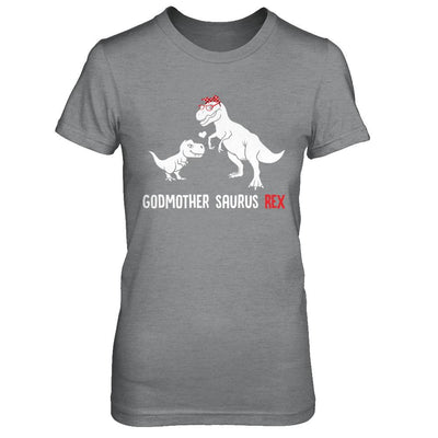 Godmother Saurus T-Rex Dinosaur Gift For God-Mother-T-Shirt & Hoodie-Women's T-Shirt-Sport Grey