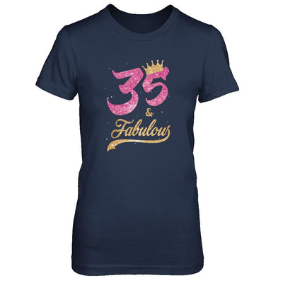 35 And Fabulous 1986 35th Birthday Gift-T-Shirt & Tank Top-Women's T-Shirt-Navy