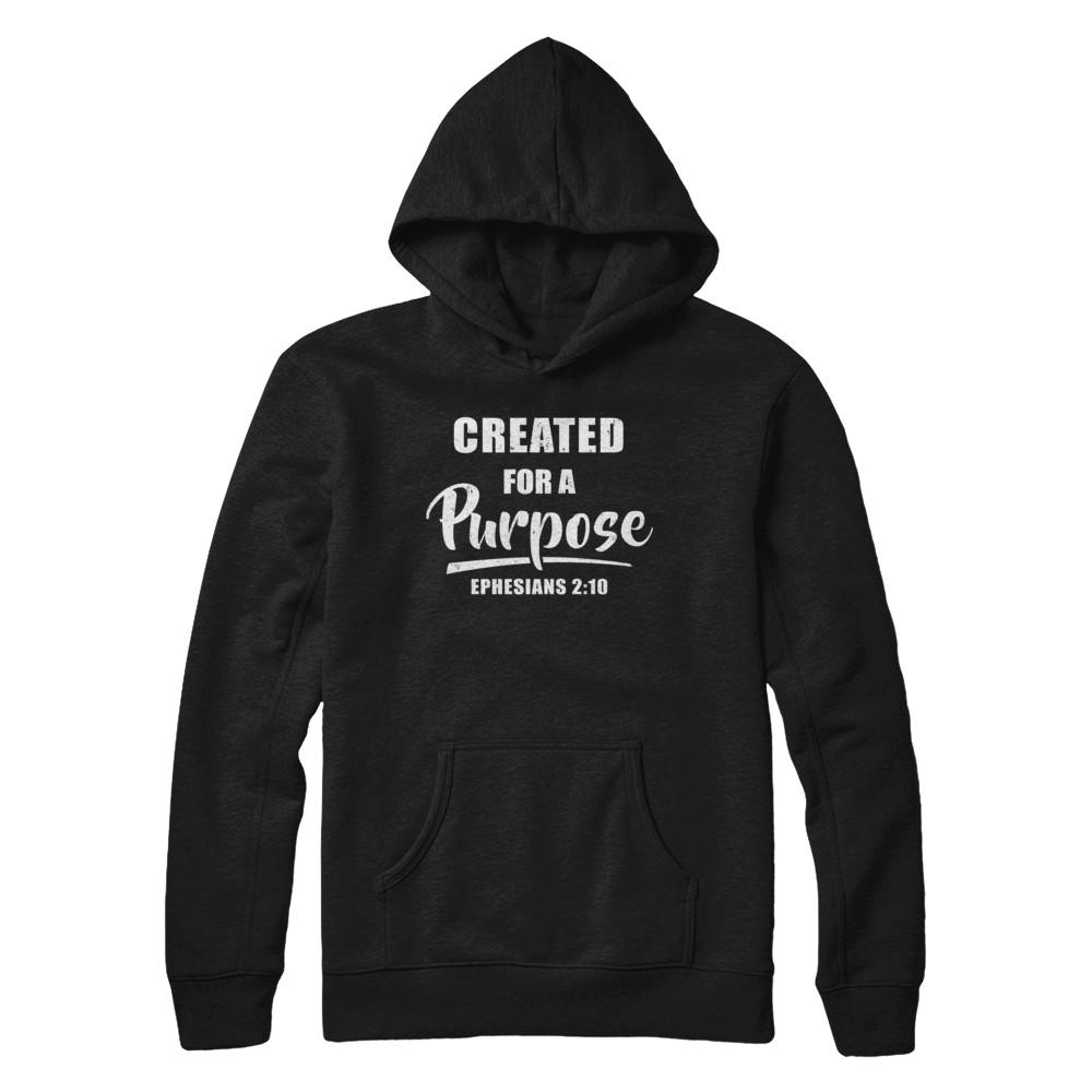 Created For A Purpose Christian Faith Jesus-T-Shirt & Hoodie-Pullover Hoodie-Black