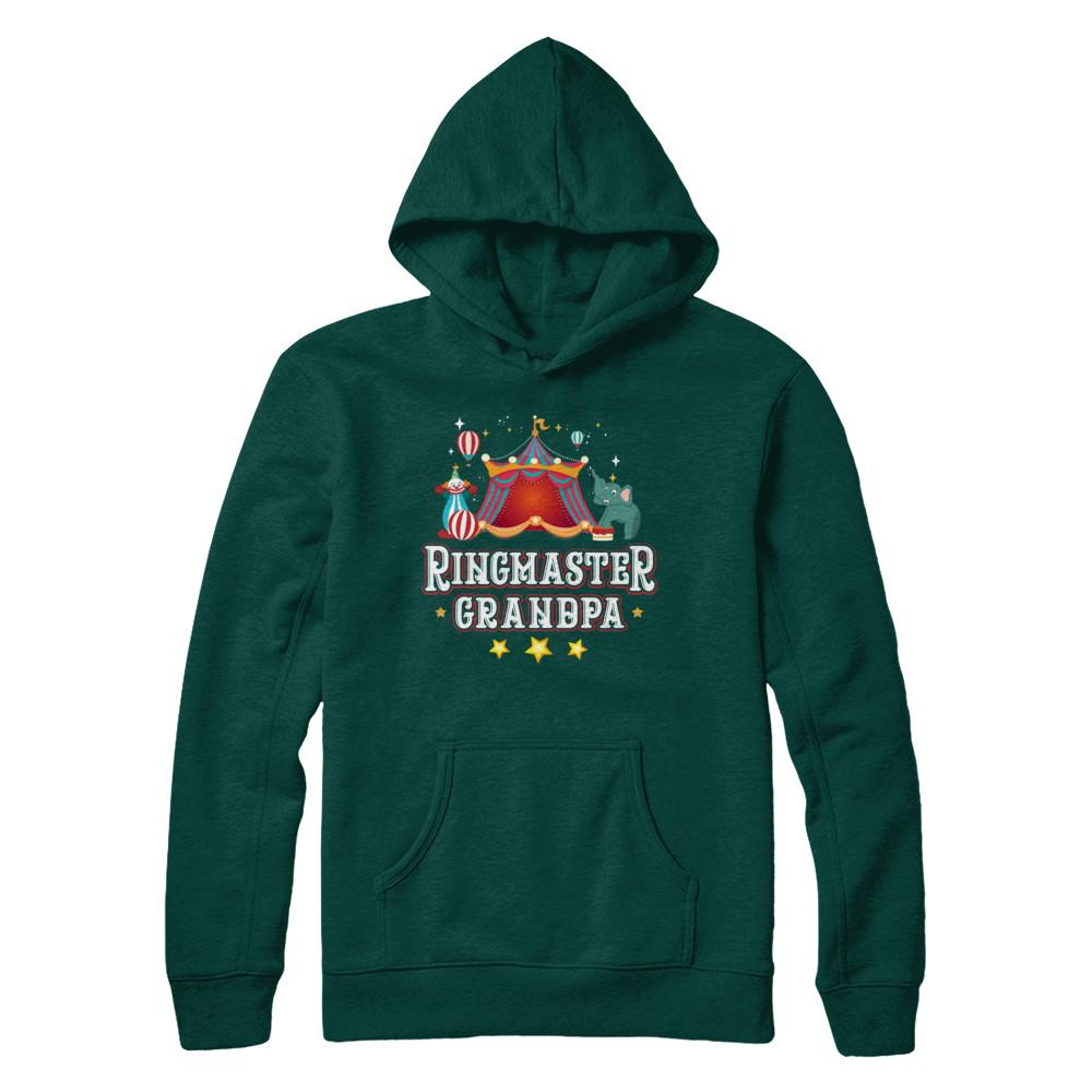 Ringmaster Grandpa Circus Carnival Children Party-T-Shirt & Hoodie-Pullover Hoodie-Deep Forest