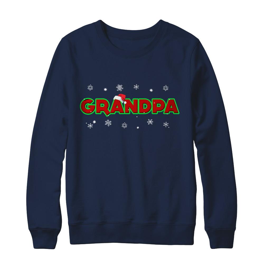 Grandpa Christmas Santa Ugly Sweater Gift-T-Shirt & Sweatshirt-Crewneck Sweatshirt-Navy