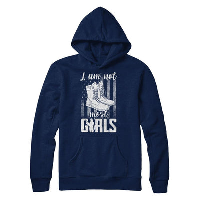 I AM NOT MOST GIRLS Veteran Woman-T-Shirt & Hoodie-Hanes - Heavyweight Pullover Hoodie-Navy