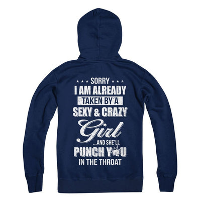 Sorry I Am Already Taken By A Sexy And Crazy Girl Husband-T-Shirt & Hoodie-Pullover Hoodie-Navy