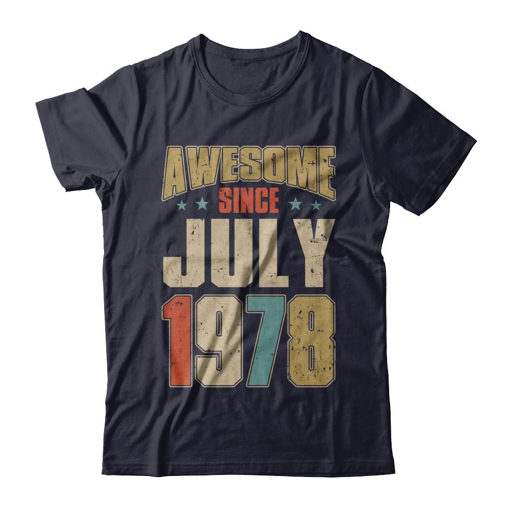 Vintage Retro Awesome Since July 1978 43th Birthday-T-Shirt & Hoodie-Premium T-Shirt-Midnight Navy