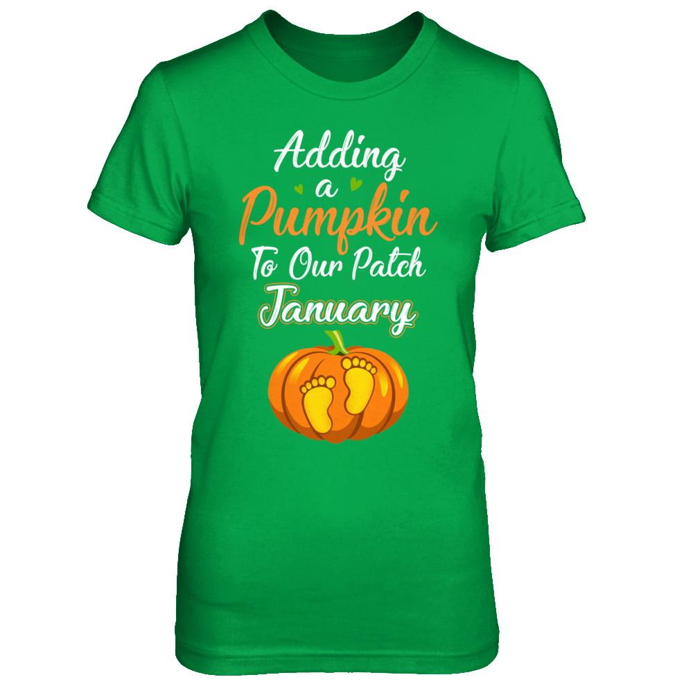 Halloween Pumpkin Pregnancy Mom Due Date In January 2021-T-Shirt & Hoodie-Women's T-Shirt-Irish Green