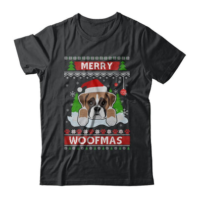 Boxer Merry Woofmas Ugly Christmas Sweater-T-Shirt & Sweatshirt-Classic T-Shirt-Black