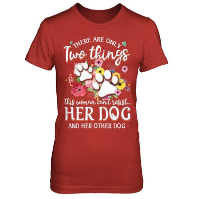 This Woman Can't Resist Her Dog And Her Other Dog-T-Shirt & Hoodie-Women's T-Shirt-Red