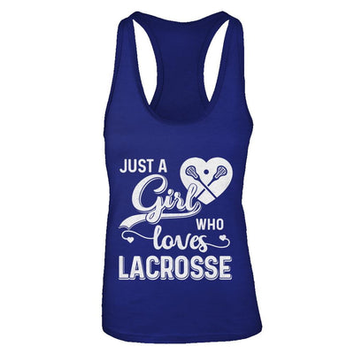 Just A Girl Who Loves Lacrosse-T-Shirt & Tank Top-Women's Ideal Racerback Tank-Royal