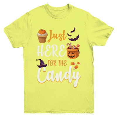Just Here For The Candy Funny Halloween Kids Boy Girl Youth-Youth Shirt-Youth T-Shirt-Daisy